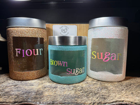 Flour, Sugar and Brown Sugar Custom Canisters