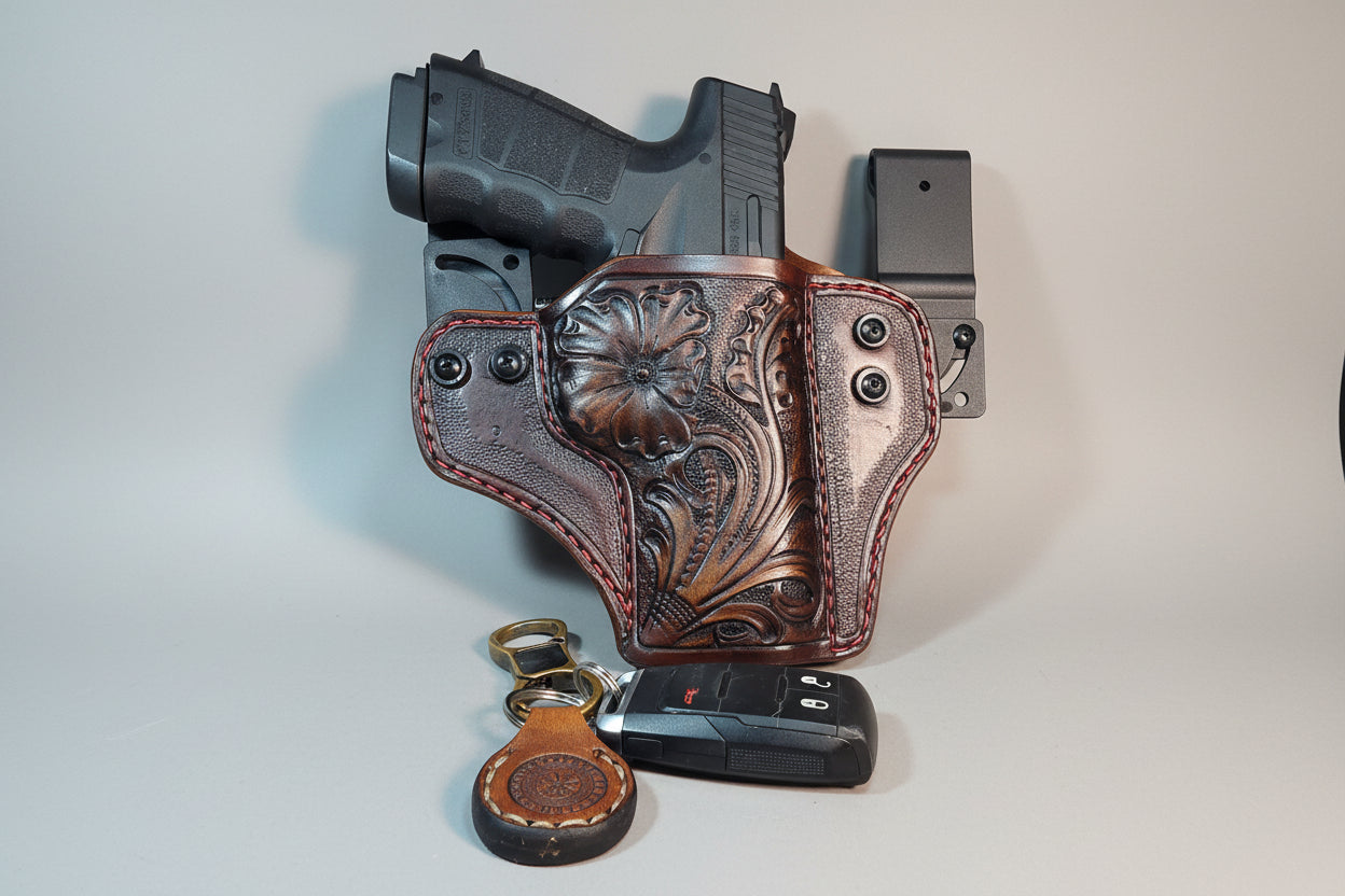 IWB and OWB hybrid holster.
